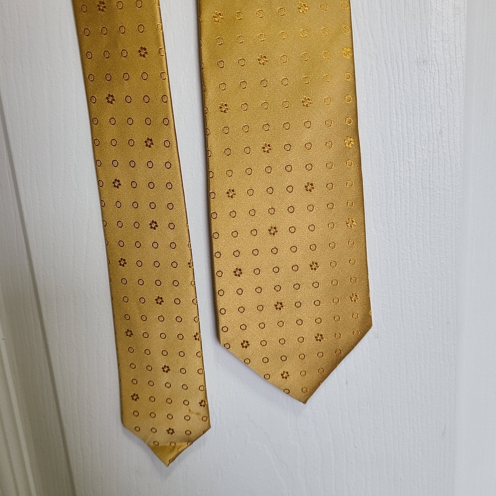 Banana Republic Yellow‎ Gold Patterned Men's Silk Tie